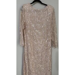 Vtg Lillie Rubin Blush Pink Silk Bead Sequin Gown Dress Belt In The Original Box